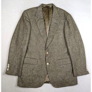 VINTAGE MEN'S BEIGE BROWN WOVEN SPORT COAT BLAZER JACKET - BARRISTER - SIZE 44R